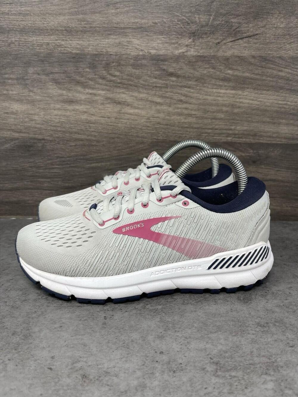 Brooks Addiction GTS 15 Sneakers Womens Size 6.5 Wide Grey Pink Blue